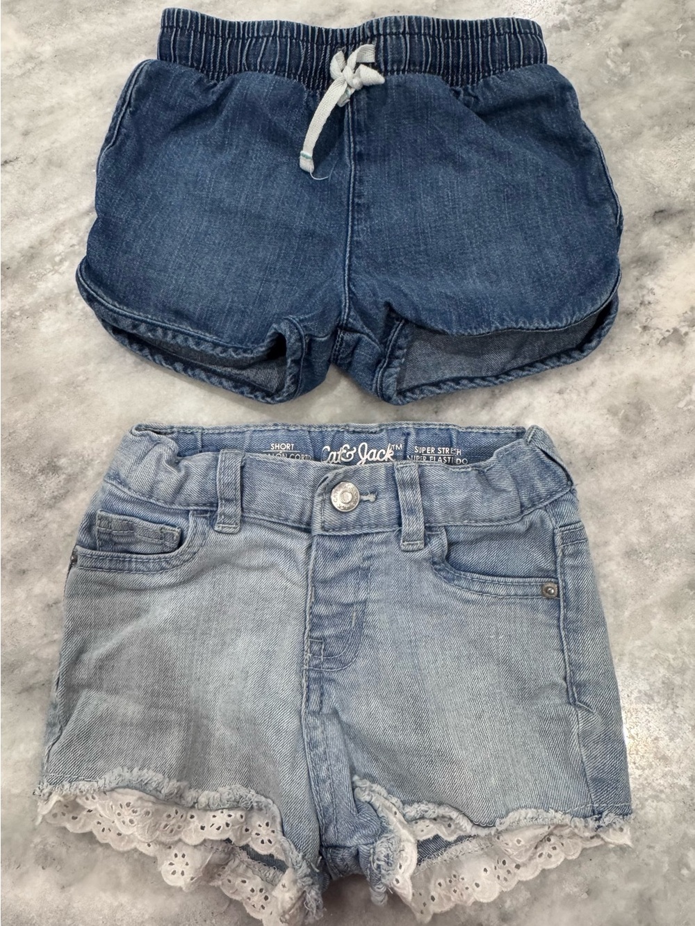 Cat & Jack Denim Shorts Duo - Dark Blue & Light Blue
